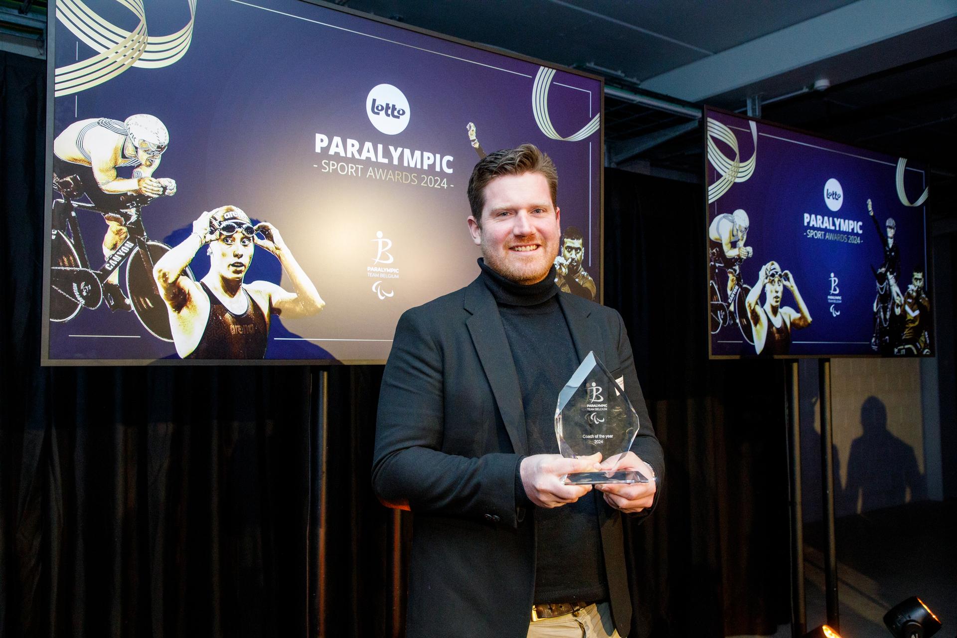 Belgian Paralympian athlete Remko Meeusen poses for the photographer during the 'Paralympic Sport Awards 2024' award show for the best Belgian paralympic athletes and coaches, Thursday 13 February 2025 in Ruisbroek, Sint-Pieters-Leeuw. BELGA PHOTO HATIM KAGHAT