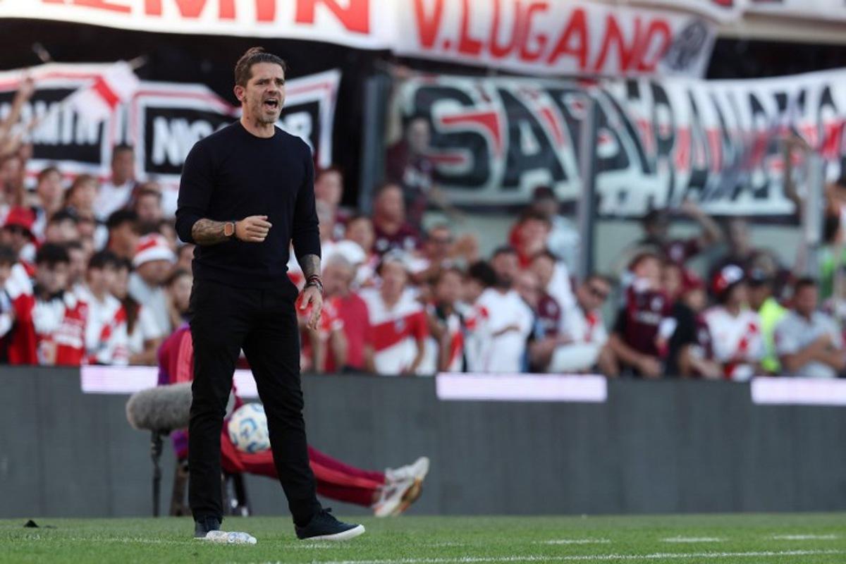 Boca Juniors' head coach Fernando Gago gestures during the Argentine Professional Football League 2025 Apertura Tournament football match between River Plate and Boca Juniors at the MAS Monumental stadium in Buenos Aires on April 27, 2025. ALEJANDRO PAGNI / AFP