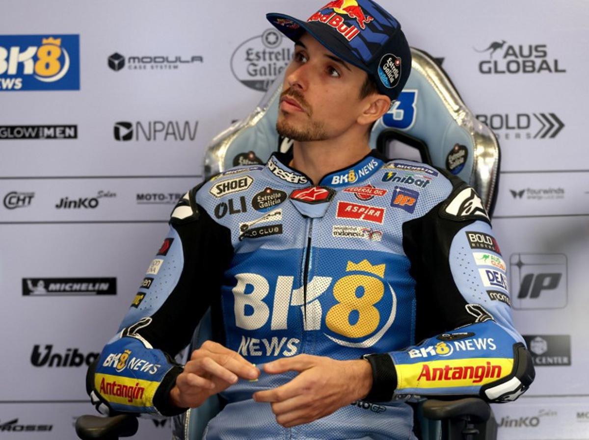 BK8 Gresini Racing MotoGP team's Spanish MotoGP rider Alex Marquez sits in his box prior the second MotoGP free practice session of the Moto Grand Prix of Catalonia at the Circuit de Catalunya on September 6, 2024 in Montmelo on the outskirts of Barcelona. Lluis GENE / AFP